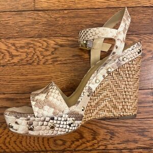 MICHAEL Michael Kors Snakeskin Woven Wedges